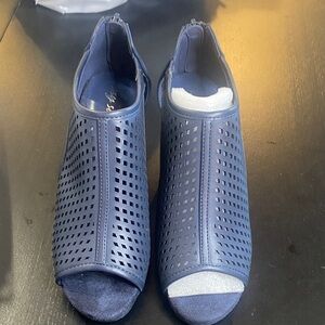 Easy Street Navy Perforated Mules